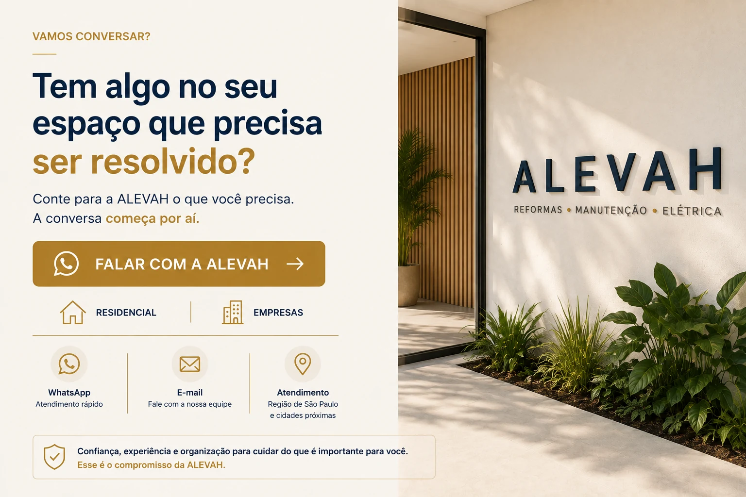 Fale com a ALEVAH para reformas, manutenção e elétrica em São Paulo, Grande São Paulo e cidades próximas do interior paulista